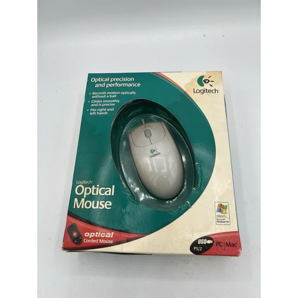 🐁Logitech Optical Corded Mouse 930582-0403 M-BJ58 USB to PS/2 PC Mac New in Box